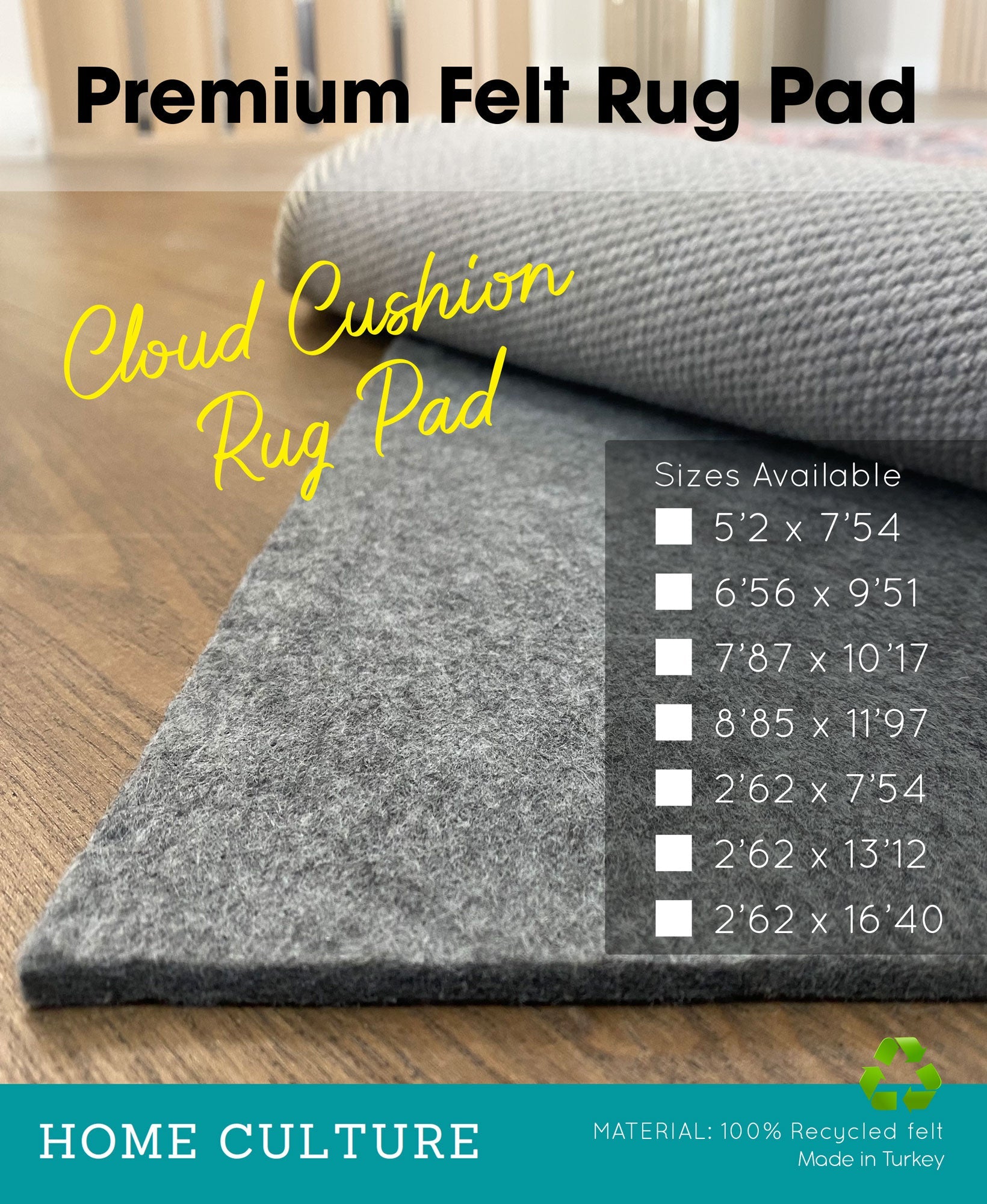 RugPad - Premium100% Recycled Felt – Home Culture
